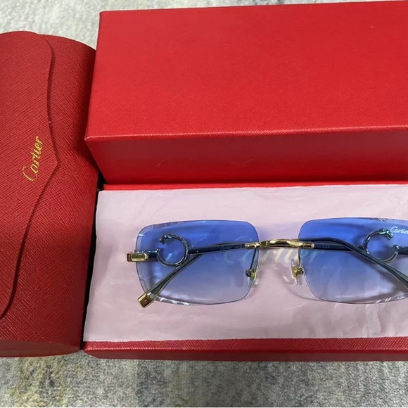 Cartier Blue Lens Glasses (best offer takes them) - Picture 1 of 2